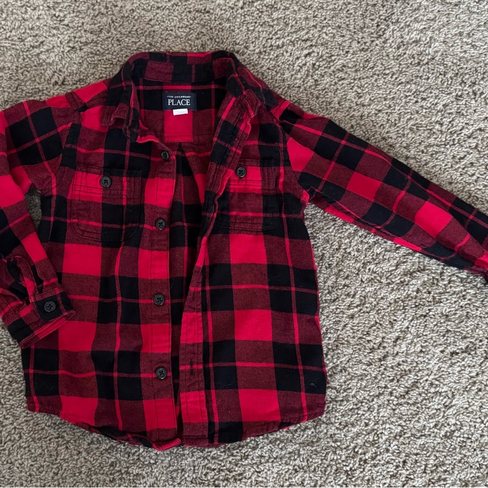The Children's Place Red Plaid Kids Shirt